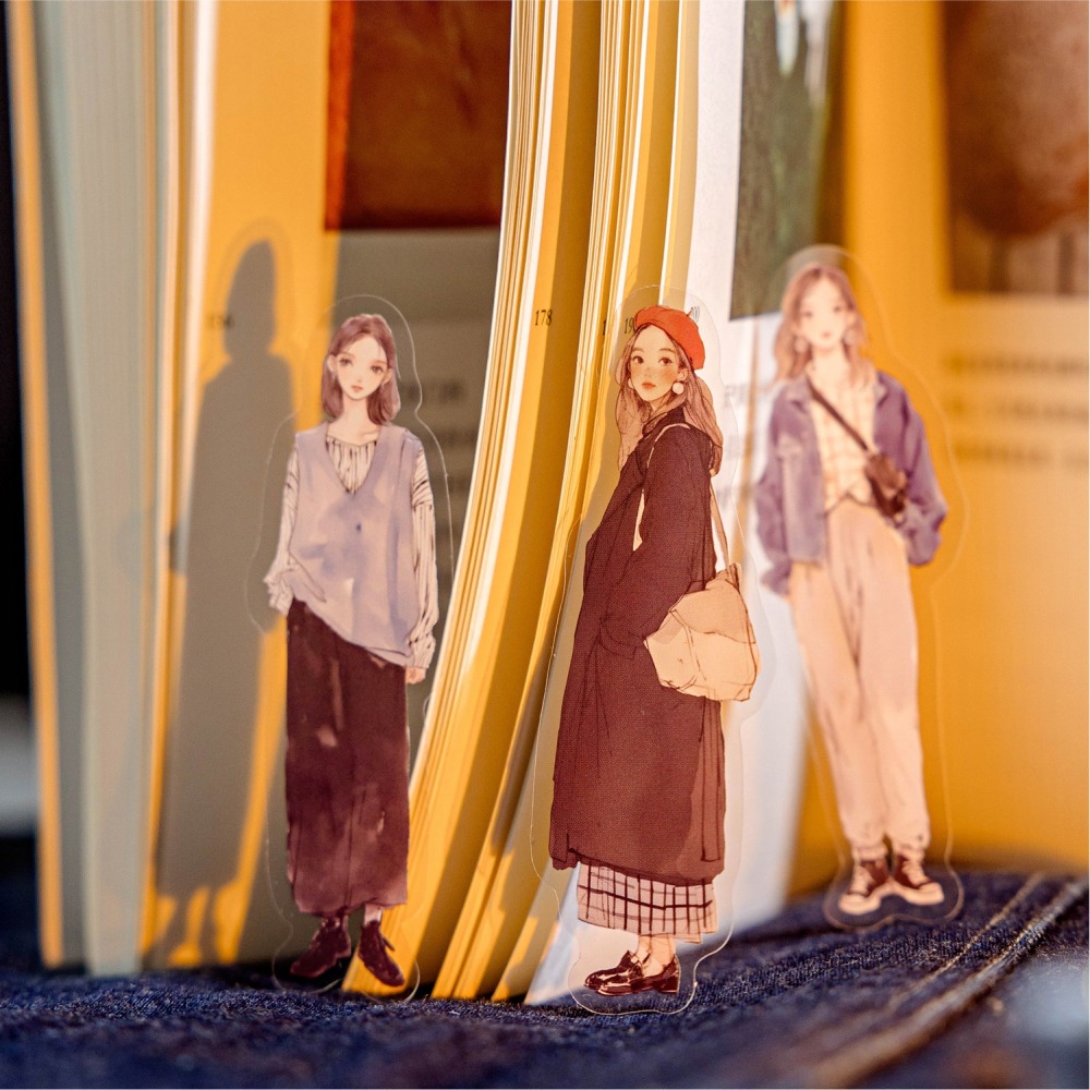 BON BON BONNIE🐰陌墨 今日穿搭系列 人物穿搭PET貼紙包-細節圖3