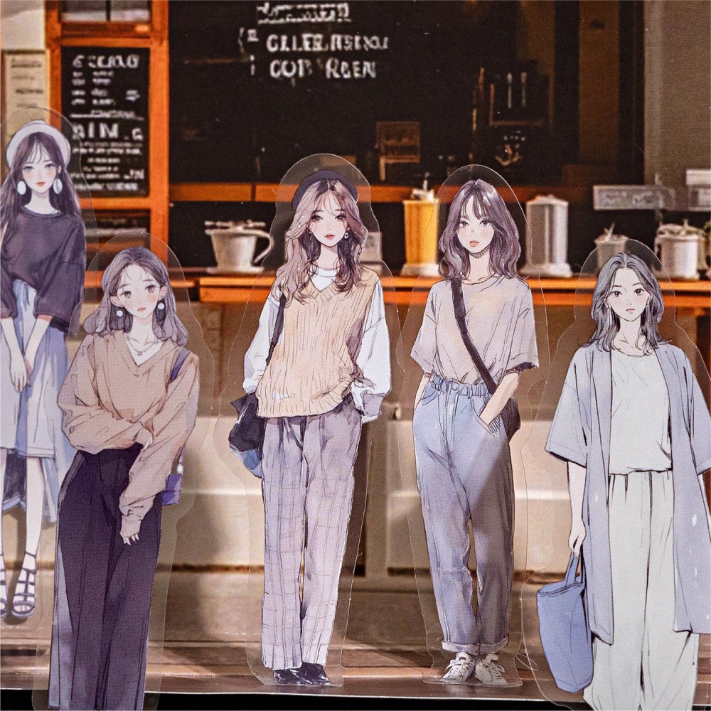 BON BON BONNIE🐰陌墨 今日穿搭系列 人物穿搭PET貼紙包-細節圖4