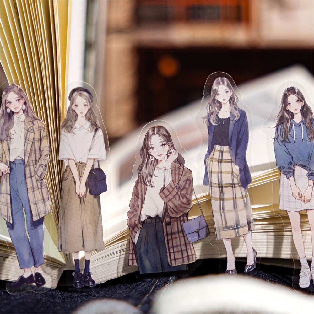 BON BON BONNIE🐰陌墨 今日穿搭系列 人物穿搭PET貼紙包-細節圖7