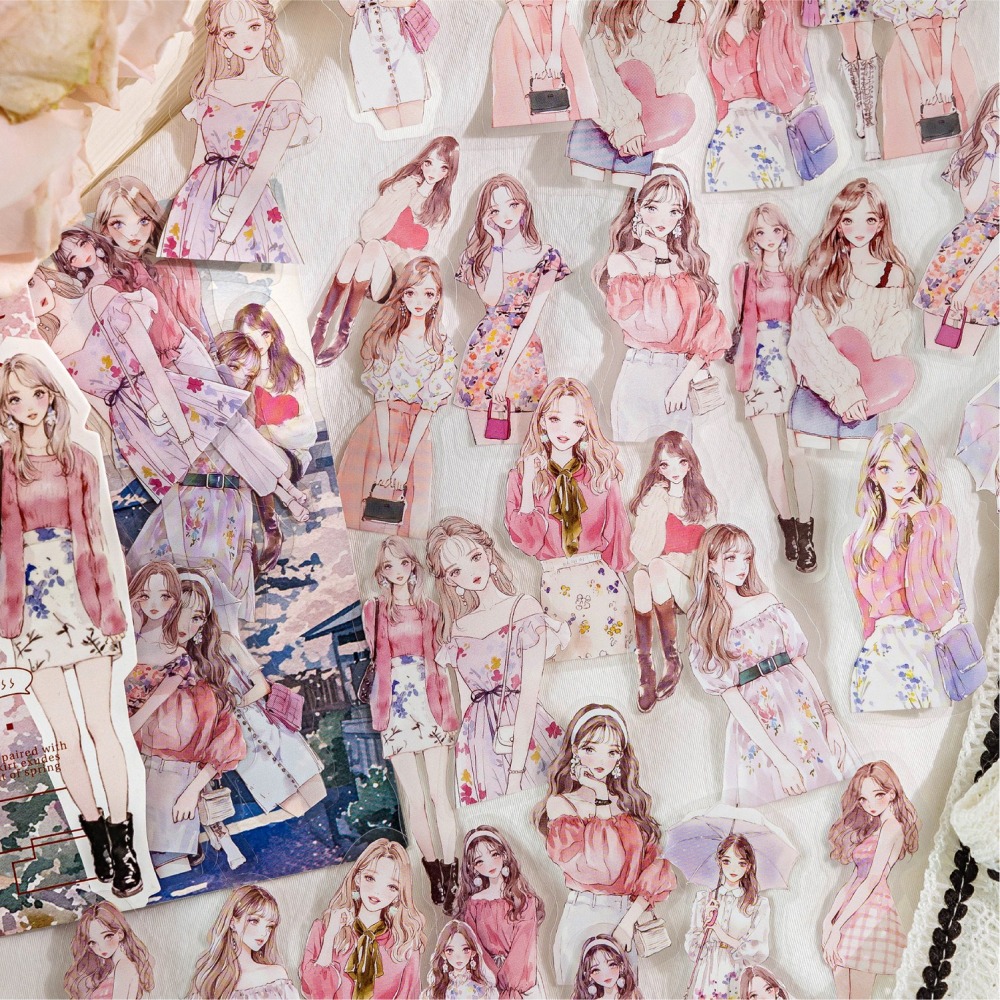 BON BON BONNIE🐰陌墨 今日穿搭系列 人物穿搭PET貼紙包-細節圖10