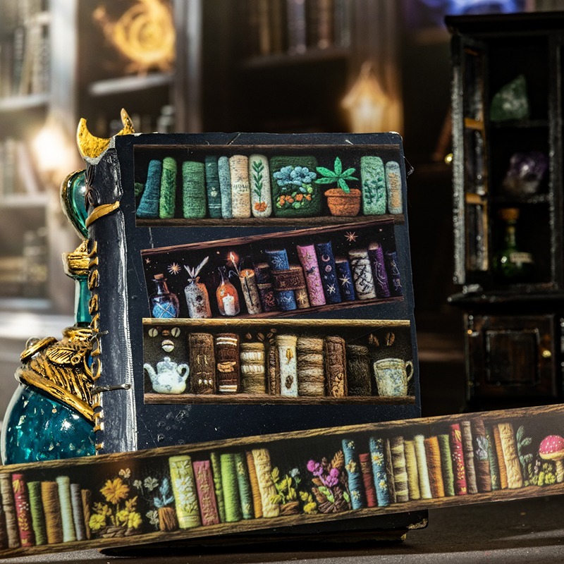 BON BONNIE🐰手帳素材 番茄醬少女 魔法師的書櫃系列 暗黑魔法書籍PET膠帶-細節圖2