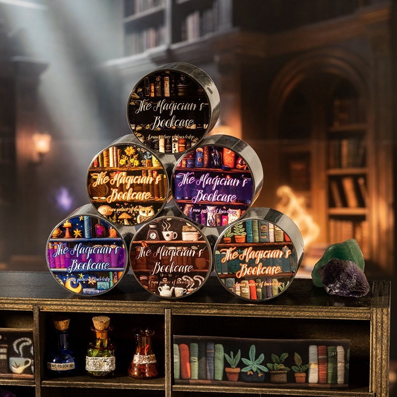 BON BONNIE🐰手帳素材 番茄醬少女 魔法師的書櫃系列 暗黑魔法書籍PET膠帶-細節圖6