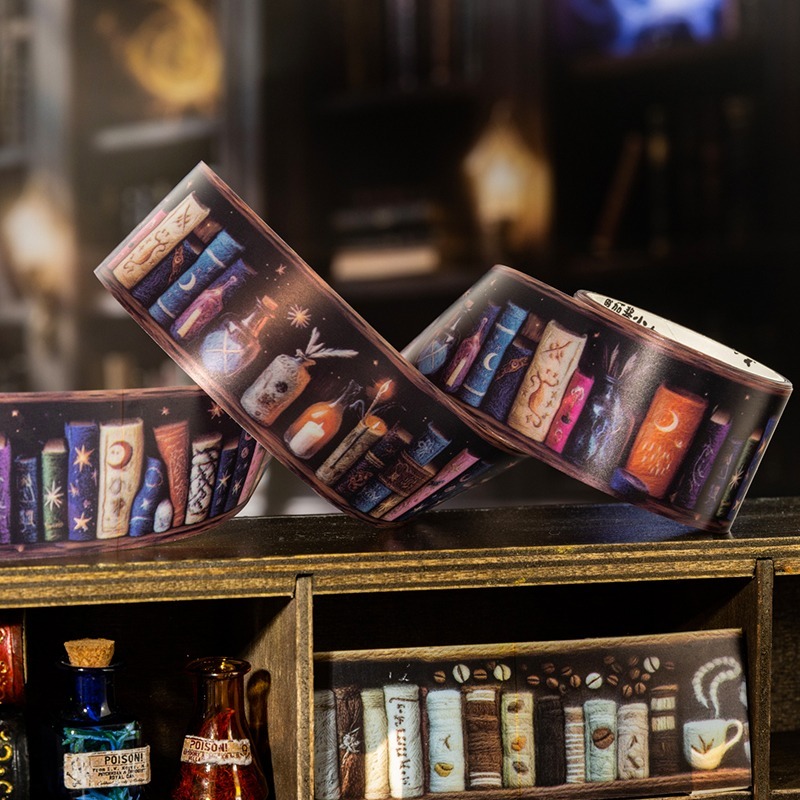 BON BONNIE🐰手帳素材 番茄醬少女 魔法師的書櫃系列 暗黑魔法書籍PET膠帶-細節圖8