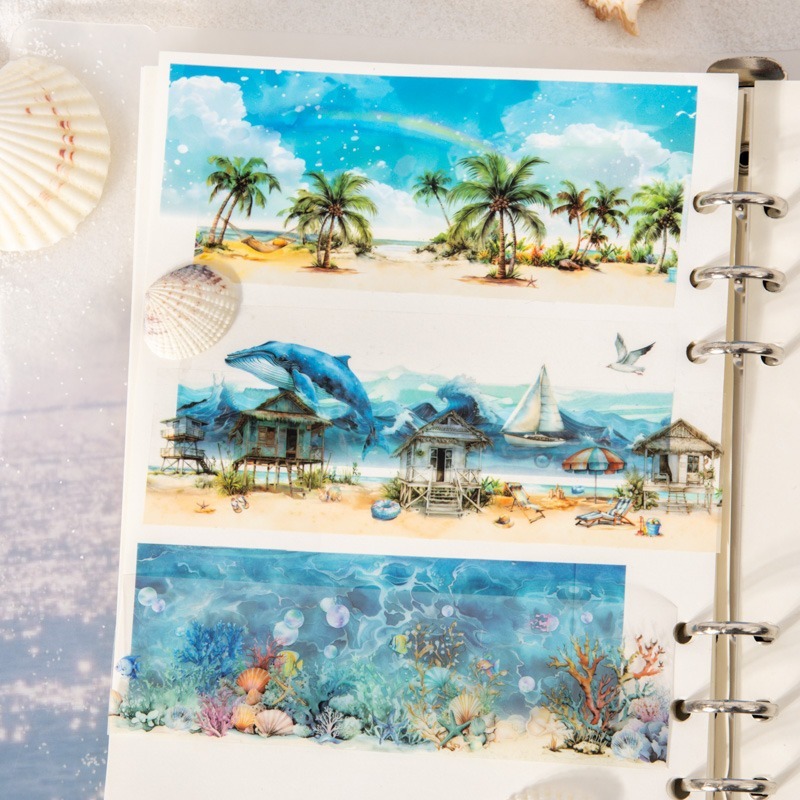 BONBONBONNIE🐰番茄醬少女 環海日記系列 夏日海邊造景膠帶-細節圖2