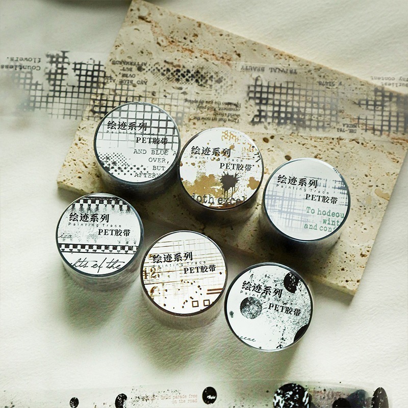 BONBONBONNIE🐰番茄醬少女 繪跡系列 斑駁拼貼PET膠帶-細節圖9