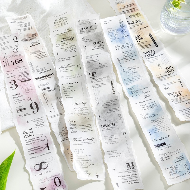 BONBONBONNIE🐰番茄醬少女 語絮漸染系列 暈染文字數字打底PET膠帶-細節圖3