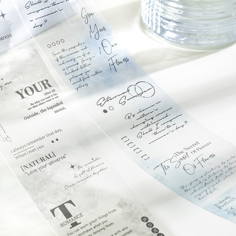 BONBONBONNIE🐰番茄醬少女 語絮漸染系列 暈染文字數字打底PET膠帶-細節圖7