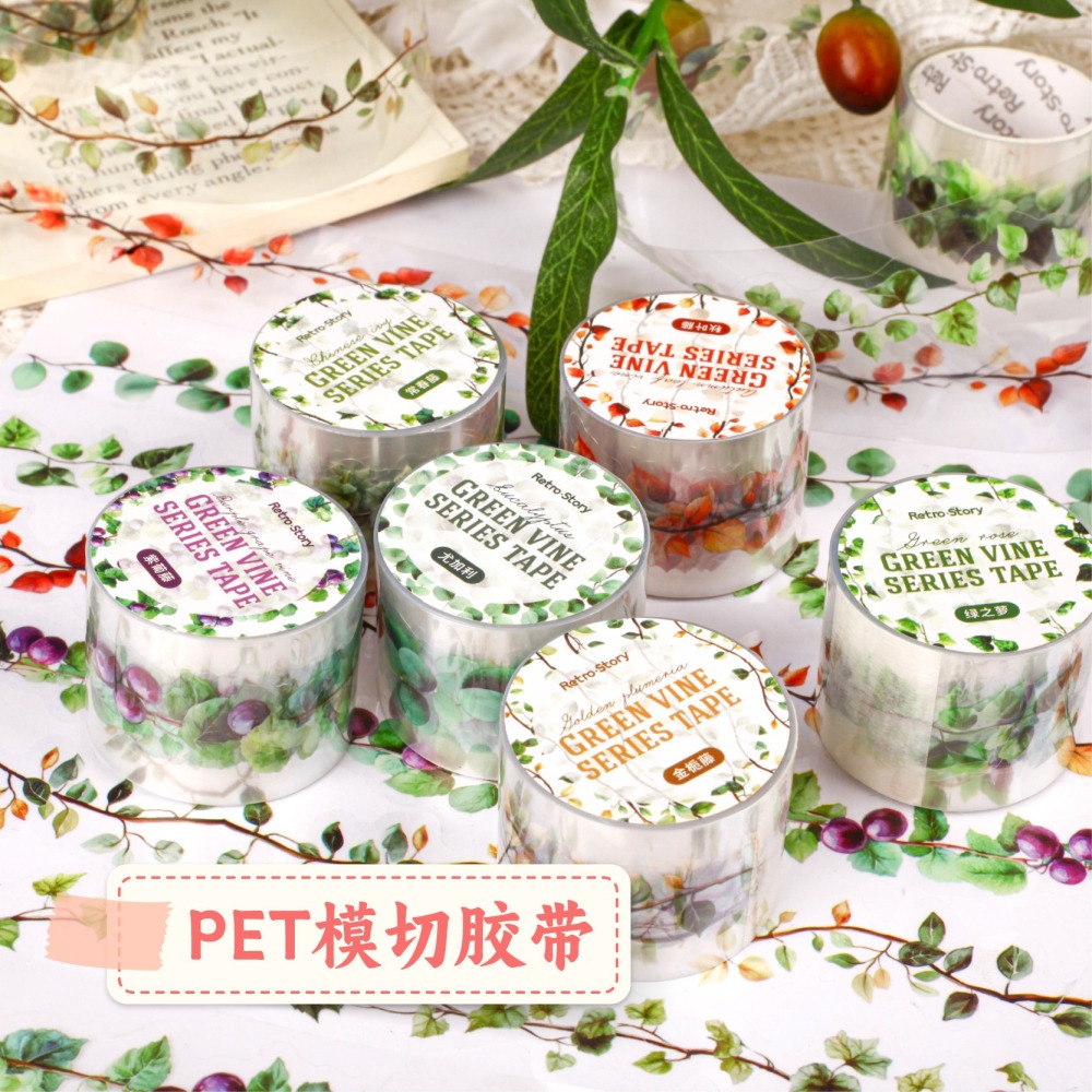 BONBONBONNIE🐰Retro Story 翠蔓系列 藤蔓植物邊框打底 PET膠帶-細節圖6