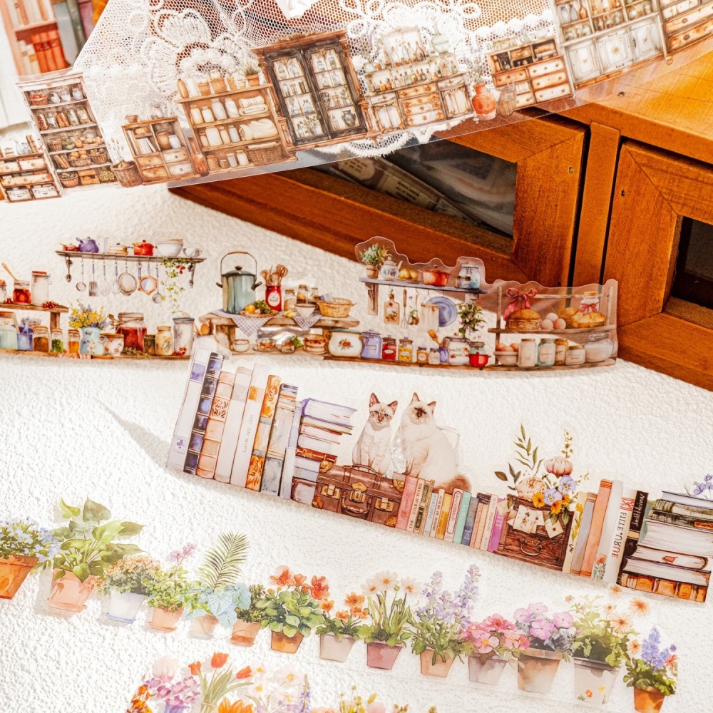 BONBONBONNIE🐰陌墨 悠長生活系列 生活居家書籍PET膠帶-細節圖3