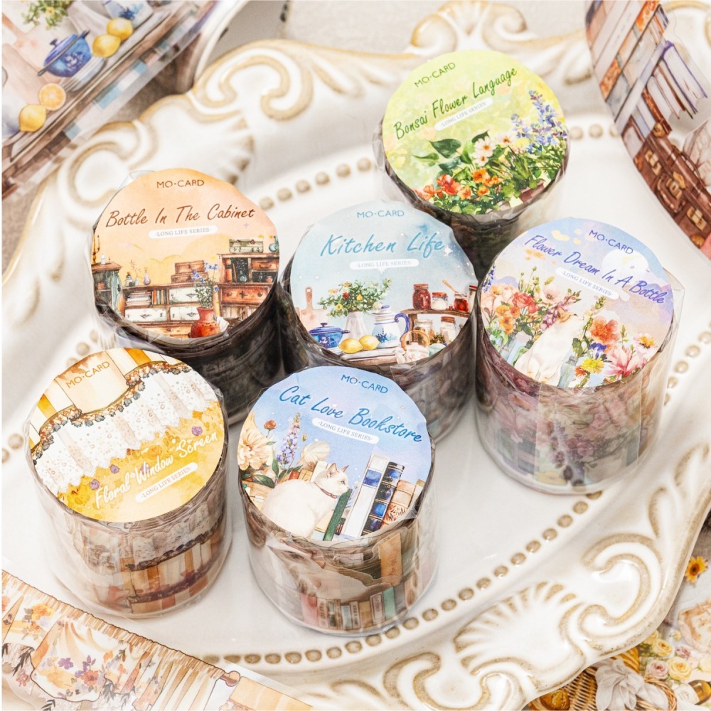 BONBONBONNIE🐰陌墨 悠長生活系列 生活居家書籍PET膠帶-細節圖9