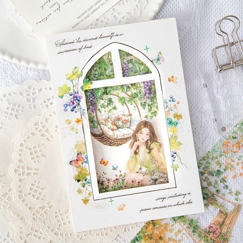 BONBONBONNIE🐰美好的一天 一起去盪鞦韆系列 花藤造景鞦韆PET膠帶-細節圖5