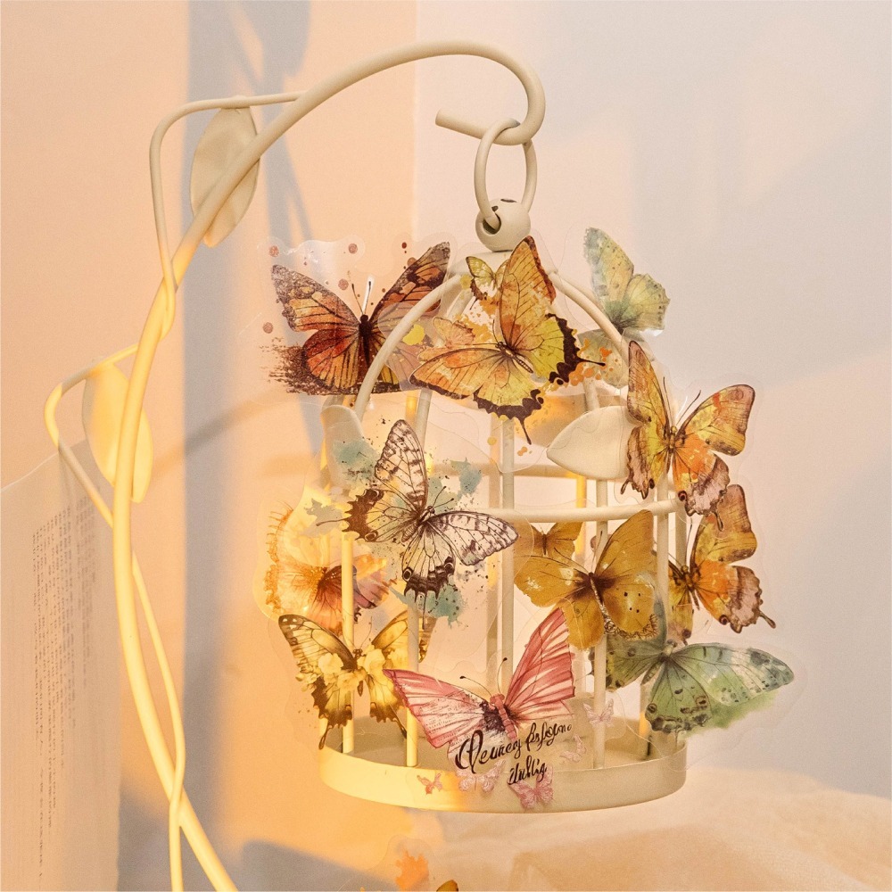 BONBONBONNIE🐰陌墨 彩墨蝴蝶圖鑑系列 蝴蝶PET貼紙-細節圖4