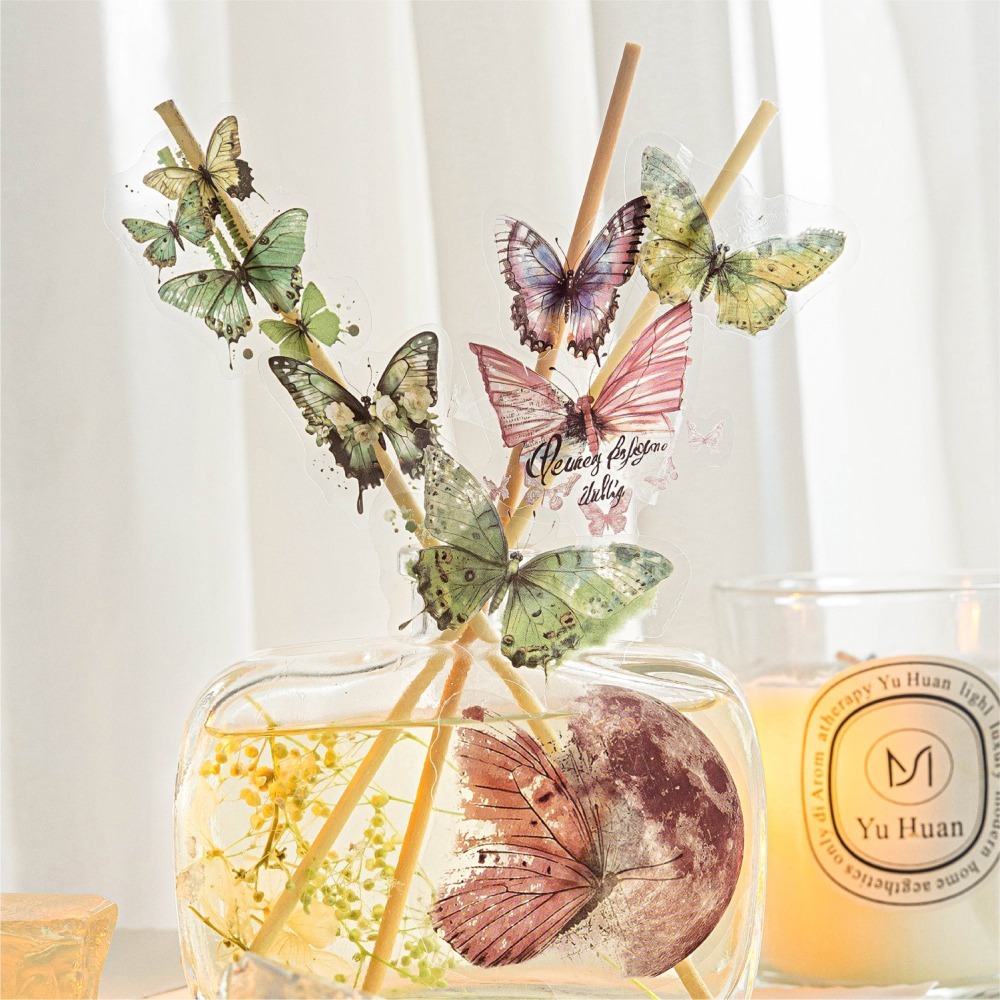 BONBONBONNIE🐰陌墨 彩墨蝴蝶圖鑑系列 蝴蝶PET貼紙-細節圖7