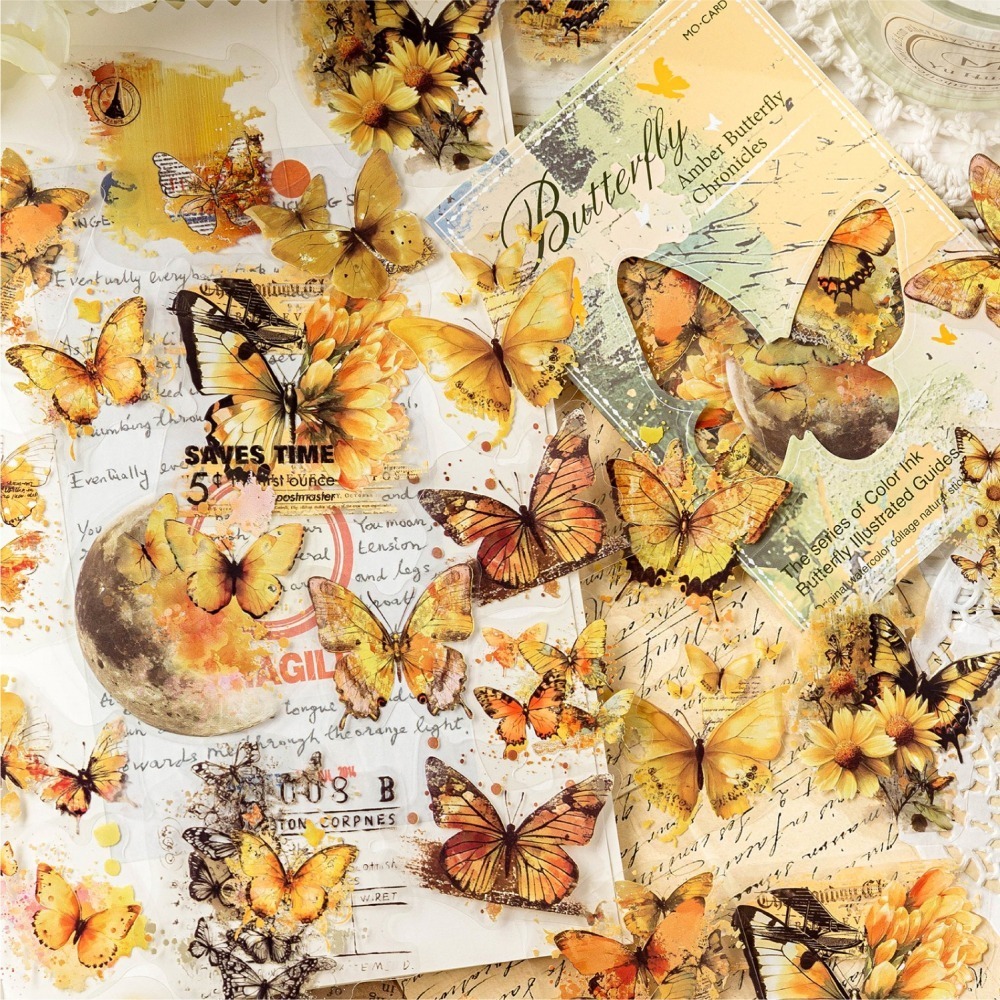 BONBONBONNIE🐰陌墨 彩墨蝴蝶圖鑑系列 蝴蝶PET貼紙-細節圖8