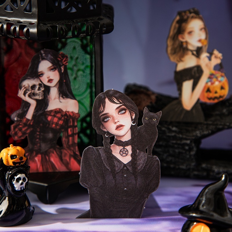 BON BON BONNIE🐰美好的一天 露娜派對系列 歌德女孩萬聖節派對貼紙包-細節圖6