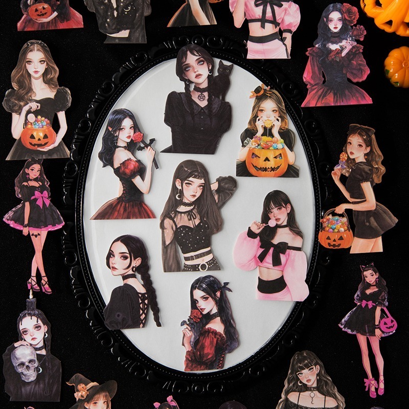 BON BON BONNIE🐰美好的一天 露娜派對系列 歌德女孩萬聖節派對貼紙包-細節圖9