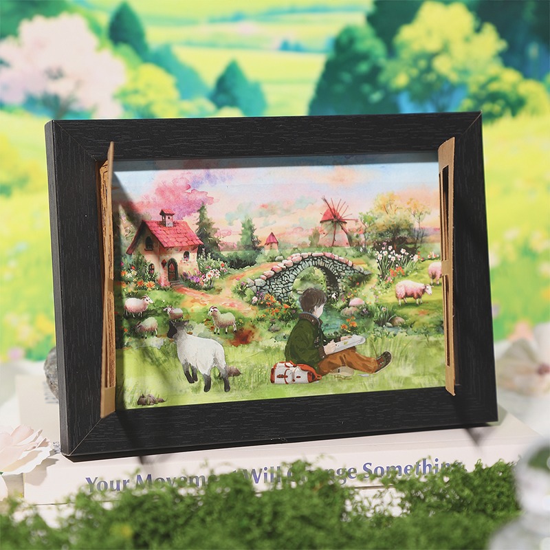 BON BON BONNIE🐰番茄醬少女 小鎮漫野系列 手繪歐風山林風景PET膠帶-細節圖4