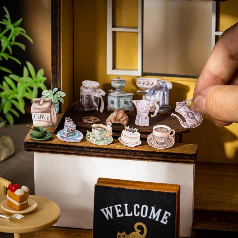 BONBONBONNIE🐰番茄醬少女 迷你咖啡系列 微縮場景盒裝貼紙-細節圖6