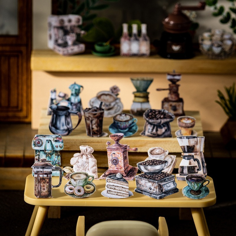 BONBONBONNIE🐰番茄醬少女 迷你咖啡系列 微縮場景盒裝貼紙-細節圖7