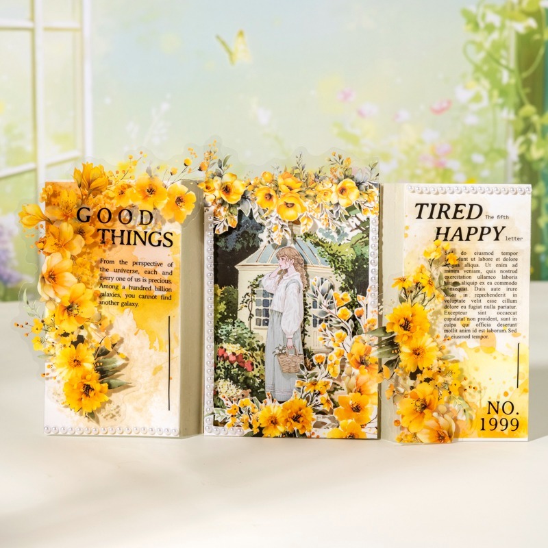 BONBONBONNIE🐰番茄醬少女 花境漫延系列 水彩花卉PET貼紙-細節圖4