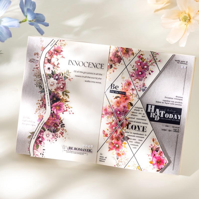 BONBONBONNIE🐰番茄醬少女 花境漫延系列 水彩花卉PET貼紙-細節圖5