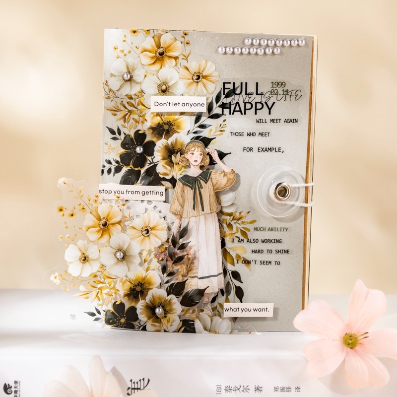 BONBONBONNIE🐰番茄醬少女 花境漫延系列 水彩花卉PET貼紙-細節圖9