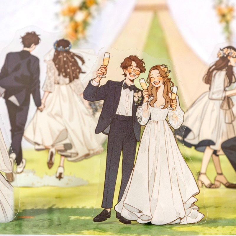 BONBONBONNIE🐰番茄醬少女 戀愛進化論系列 人物情侶pet貼紙-細節圖7