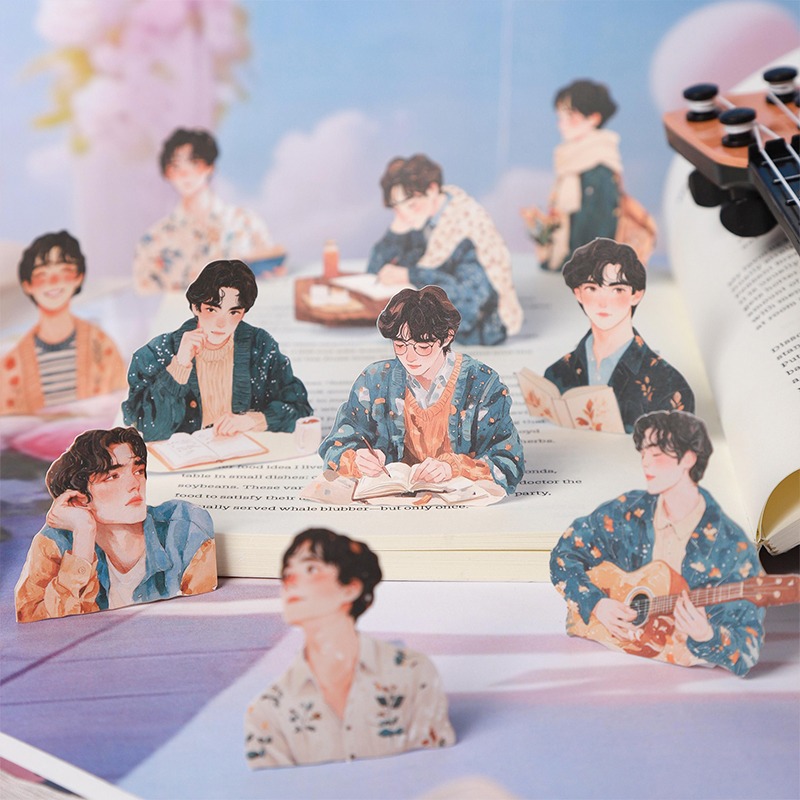 BONBONBONNIE🐰番茄醬少女 我的心動男孩系列 白牛皮人物 情侶貼紙-細節圖2