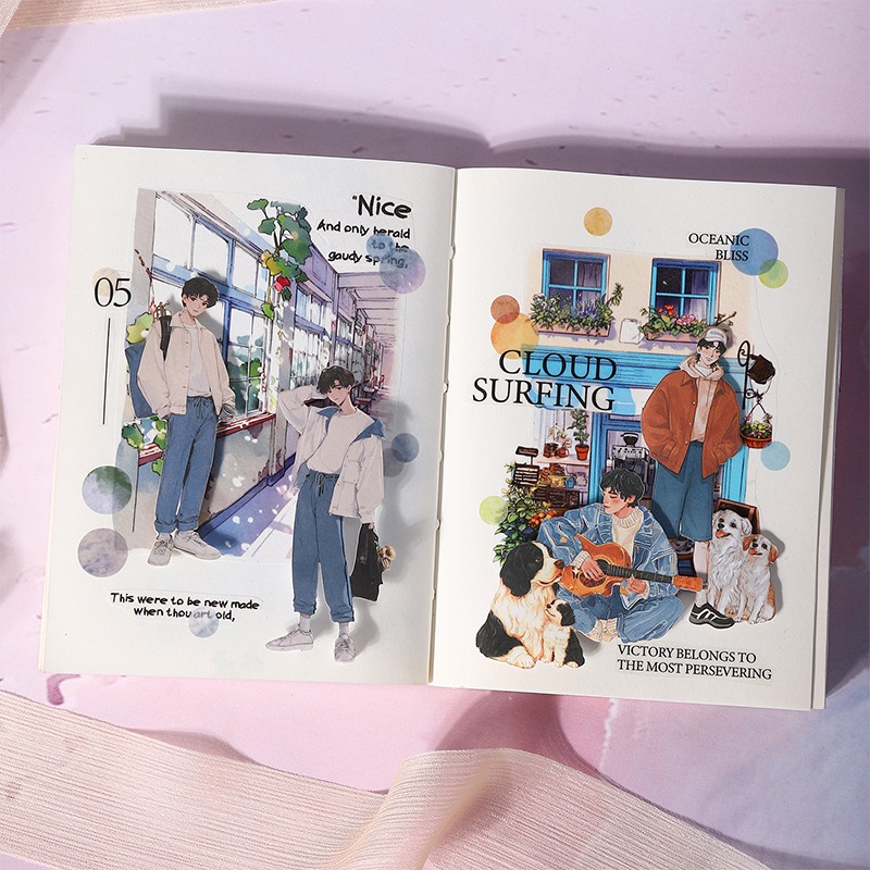 BONBONBONNIE🐰番茄醬少女 我的心動男孩系列 白牛皮人物 情侶貼紙-細節圖5