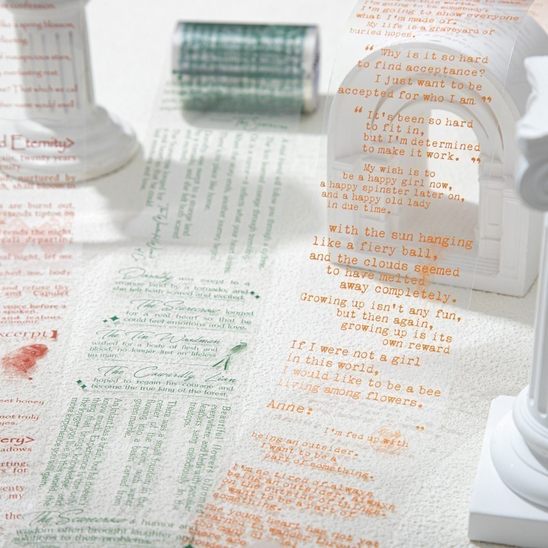 BONBONBONNIE🐰美好的一天 文學語錄碎片系列 英文字素PET膠帶-細節圖3