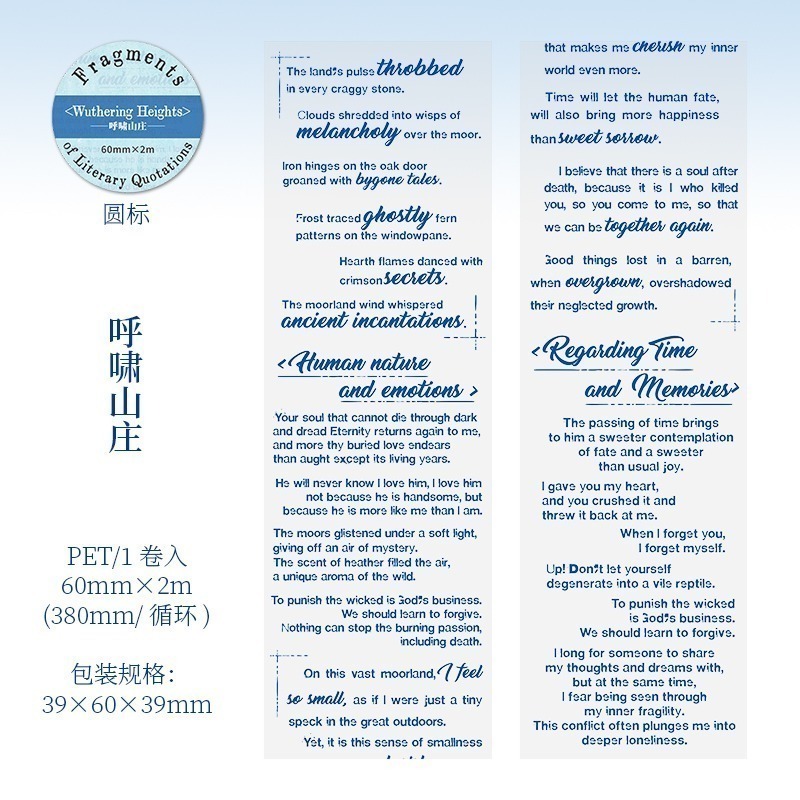 BONBONBONNIE🐰美好的一天 文學語錄碎片系列 英文字素PET膠帶-規格圖7