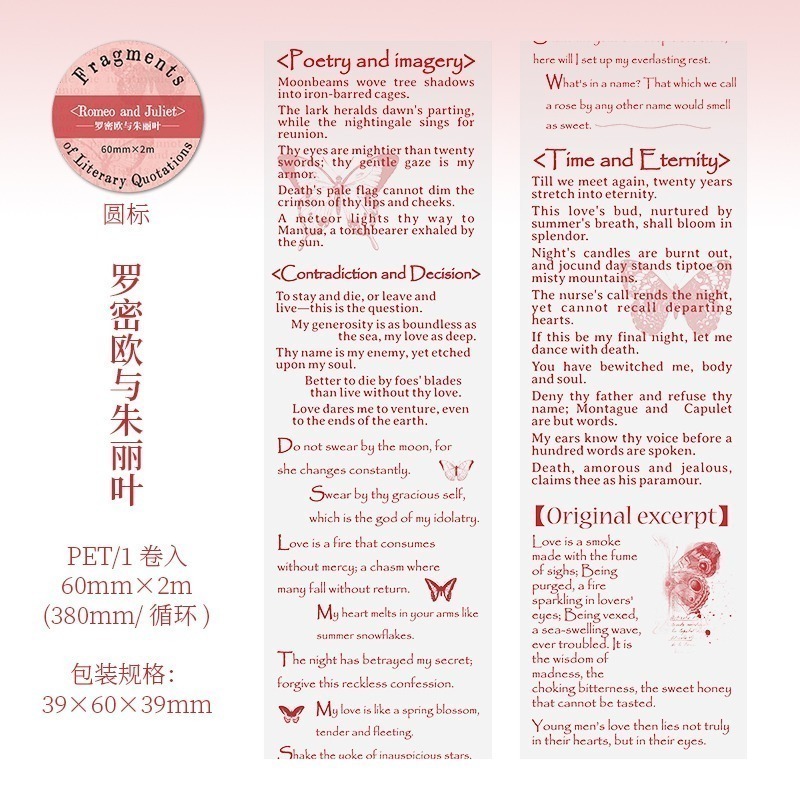 BONBONBONNIE🐰美好的一天 文學語錄碎片系列 英文字素PET膠帶-規格圖7