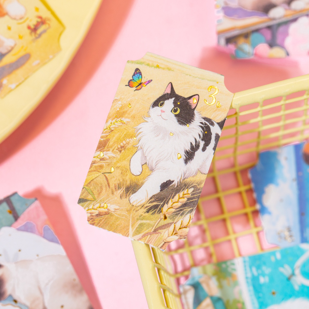 BON BON BONNIE🐰語閑 貓咪票匣系列 票據貓咪貼紙包-細節圖10