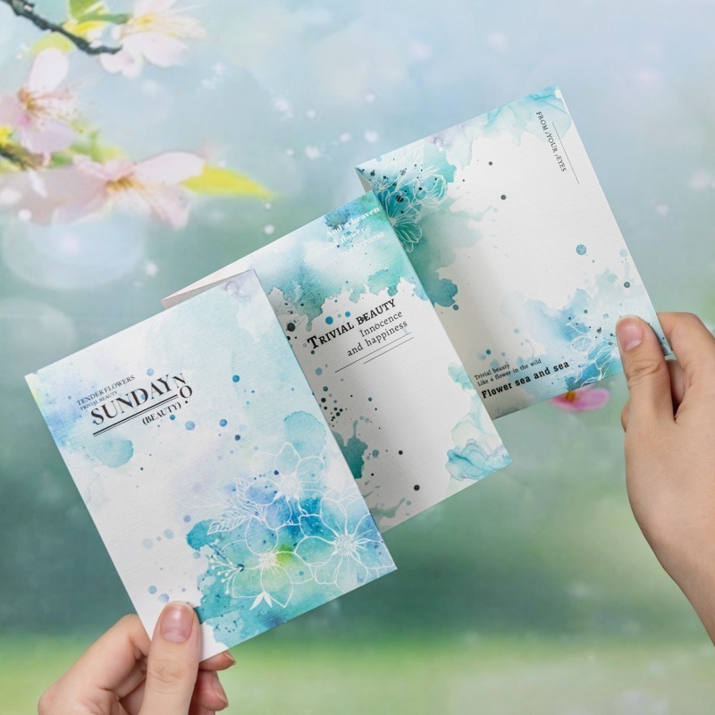 BONBONBONNIE🐰番茄醬少女 花漾如詩系列水彩風琴摺頁素材紙-細節圖2