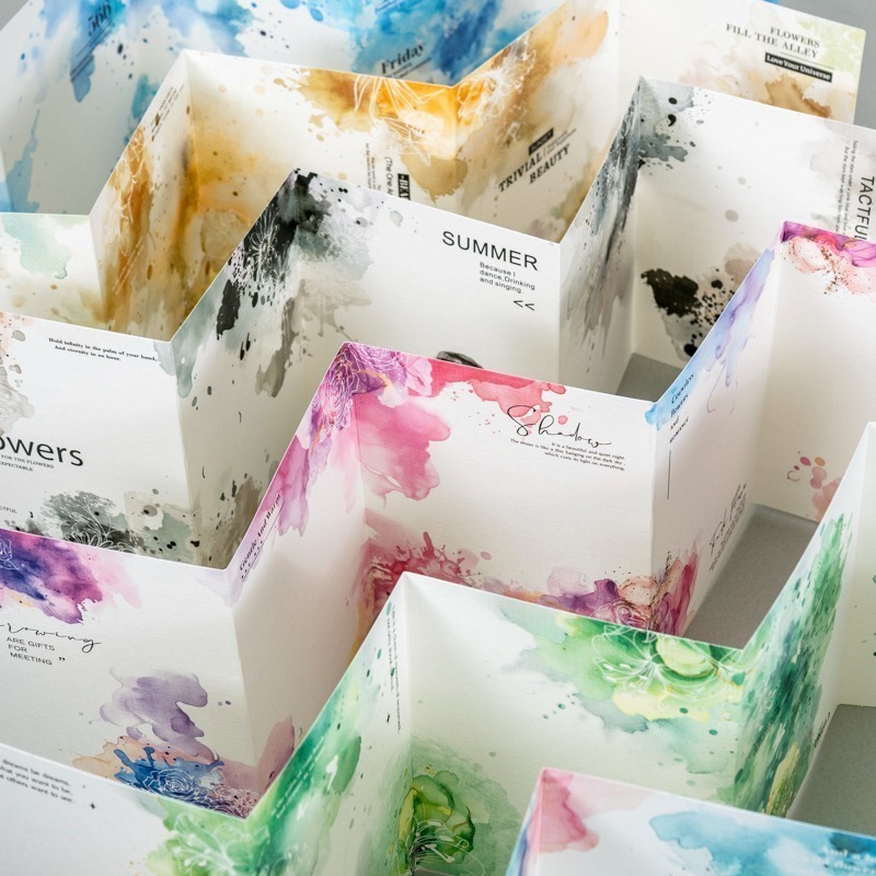 BONBONBONNIE🐰番茄醬少女 花漾如詩系列水彩風琴摺頁素材紙-細節圖3