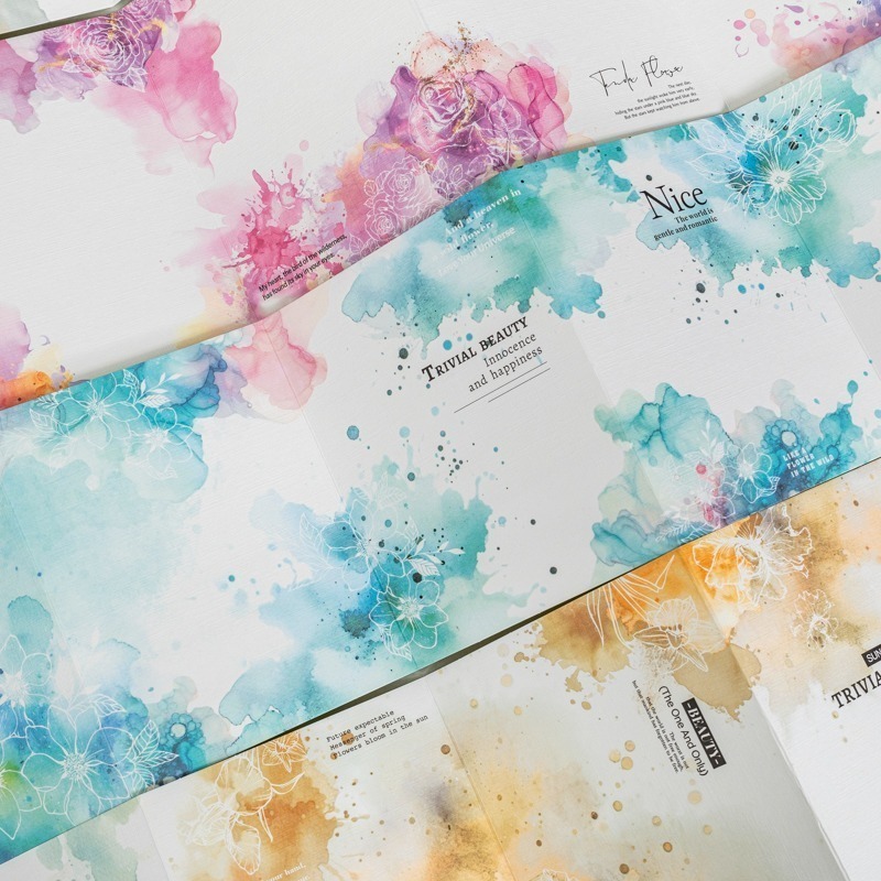 BONBONBONNIE🐰番茄醬少女 花漾如詩系列水彩風琴摺頁素材紙-細節圖6
