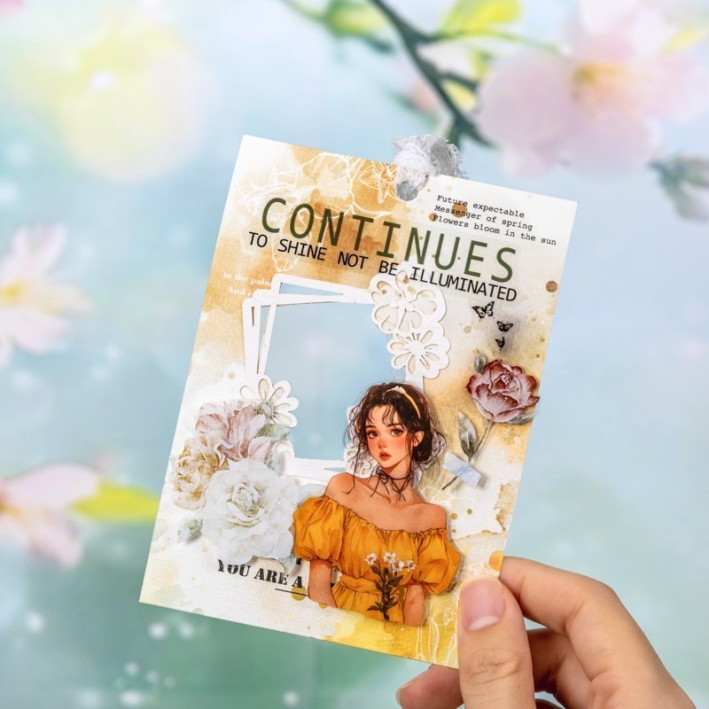 BONBONBONNIE🐰番茄醬少女 花漾如詩系列水彩風琴摺頁素材紙-細節圖8