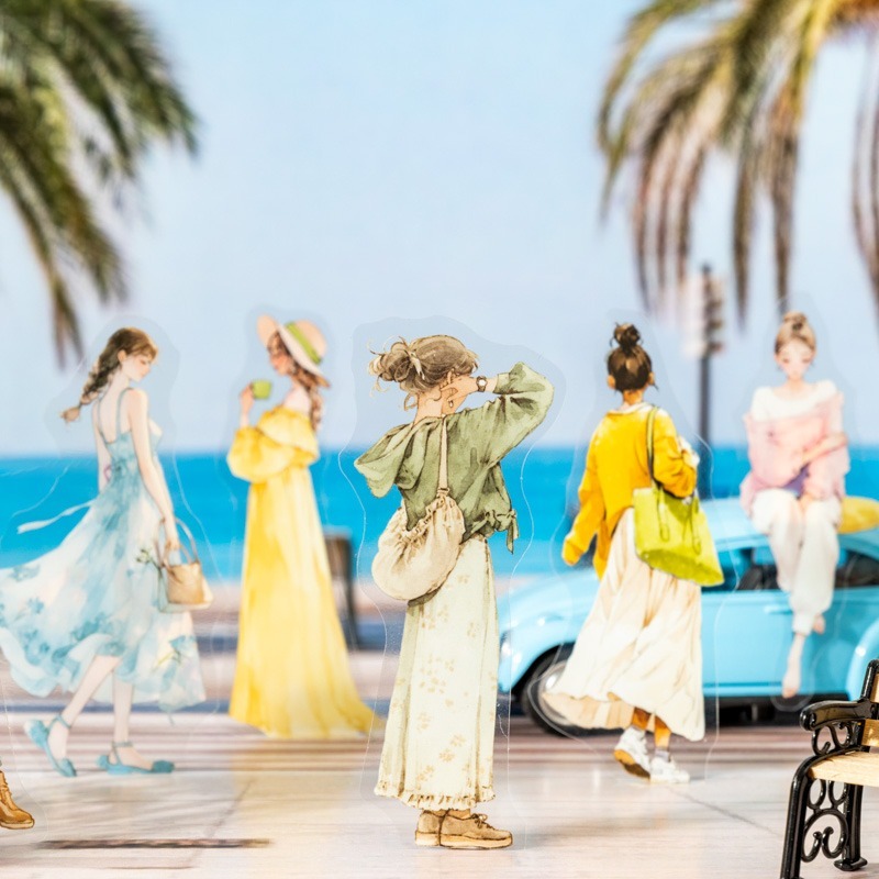 BONBONBONNIE🐰番茄醬少女 南法的鬆弛感系列 人物穿搭PET貼紙-細節圖2