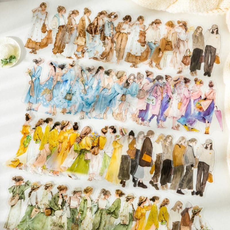 BONBONBONNIE🐰番茄醬少女 南法的鬆弛感系列 人物穿搭PET貼紙-細節圖3