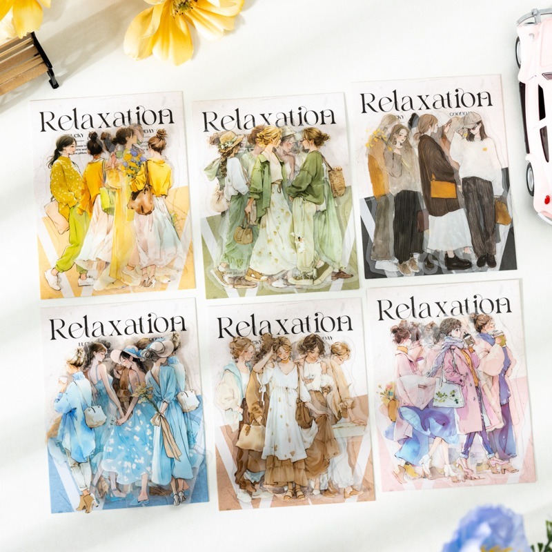 BONBONBONNIE🐰番茄醬少女 南法的鬆弛感系列 人物穿搭PET貼紙-細節圖6