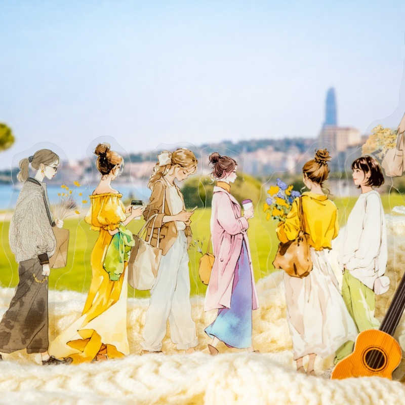 BONBONBONNIE🐰番茄醬少女 南法的鬆弛感系列 人物穿搭PET貼紙-細節圖8