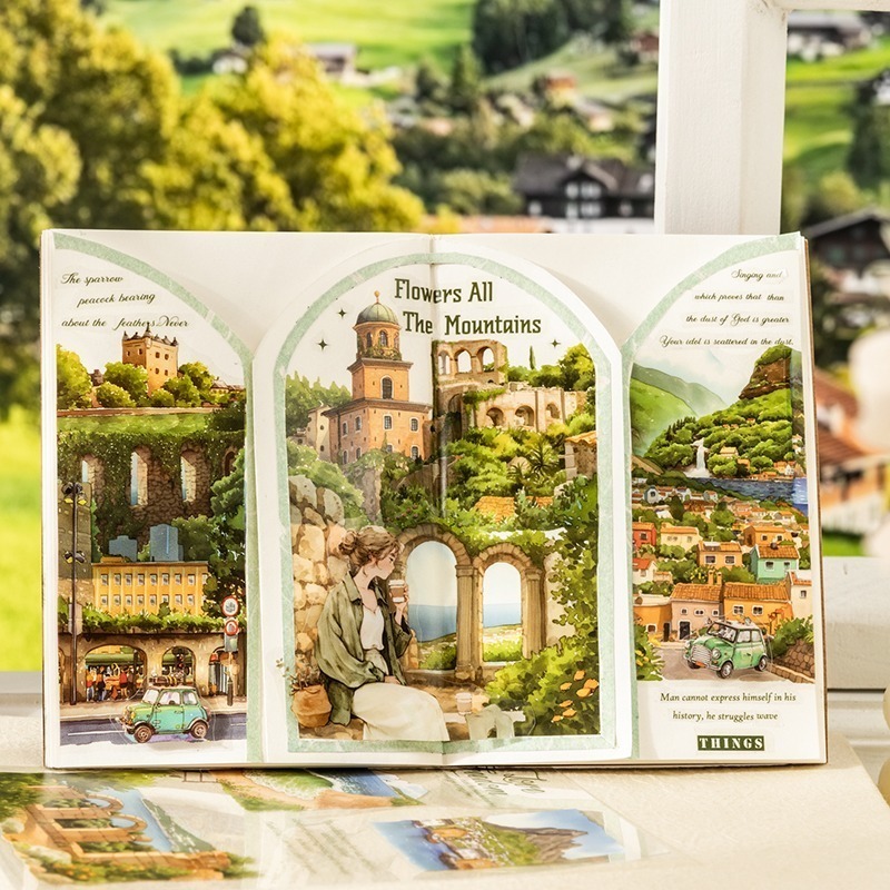 BONBONBONNIE🐰番茄醬少女 走過北歐的四季系列 和紙 PET 四季景色主題造景貼紙本-細節圖4