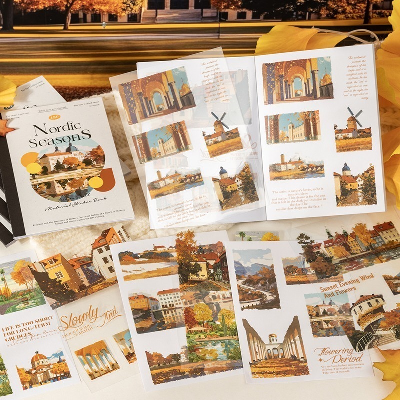 BONBONBONNIE🐰番茄醬少女 走過北歐的四季系列 和紙 PET 四季景色主題造景貼紙本-細節圖6