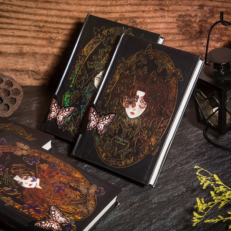 BONBONBONNIE🐰蝶夢花開 歌德風格精裝硬殼彩頁 手帳本筆記本-細節圖3