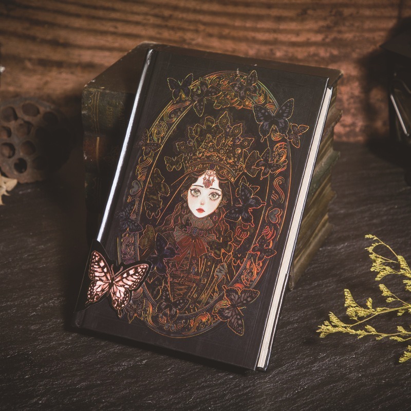 BONBONBONNIE🐰蝶夢花開 歌德風格精裝硬殼彩頁 手帳本筆記本-規格圖3