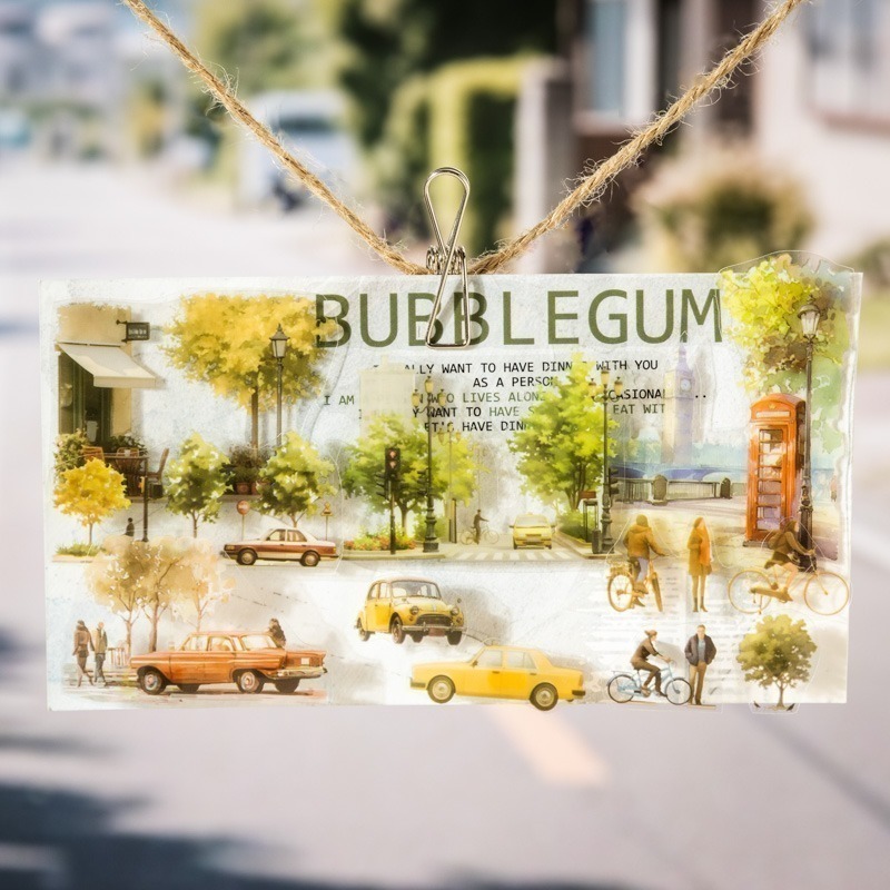 BONBONBONNIE🐰 番茄醬少女 都市一角系列 都會街景水彩PET膠帶-細節圖8