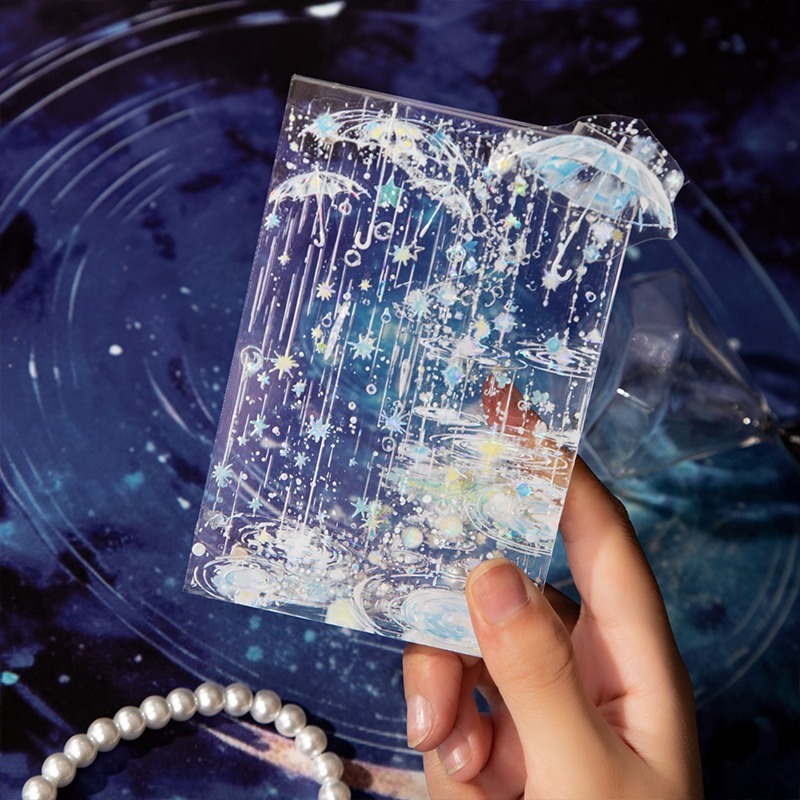 BON BONNIE🐰手帳素材 美好的一天 雨季朦朧系列 雨傘雨滴造景PET膠帶-細節圖4