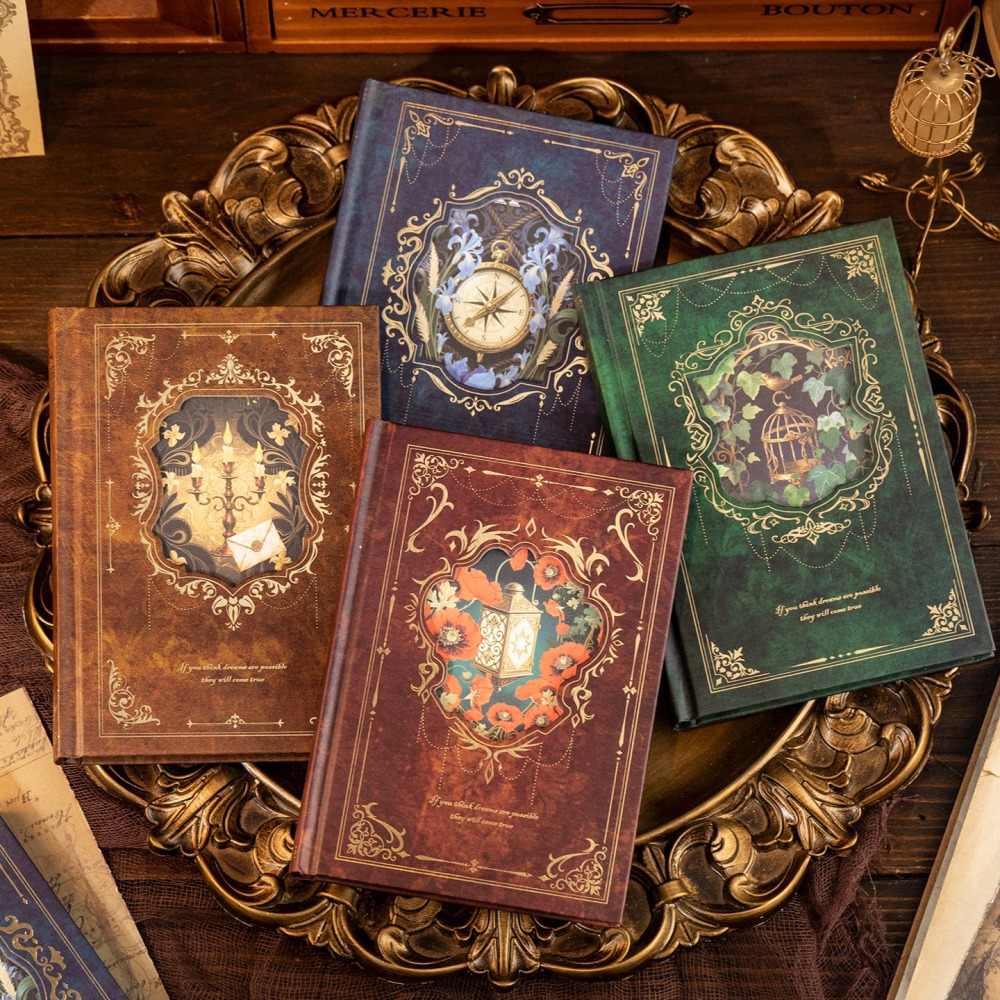 BON BON BONNIE🐰語閑  世紀讚歌系列 歐式復古 精裝彩頁 筆記本手帳本-細節圖2