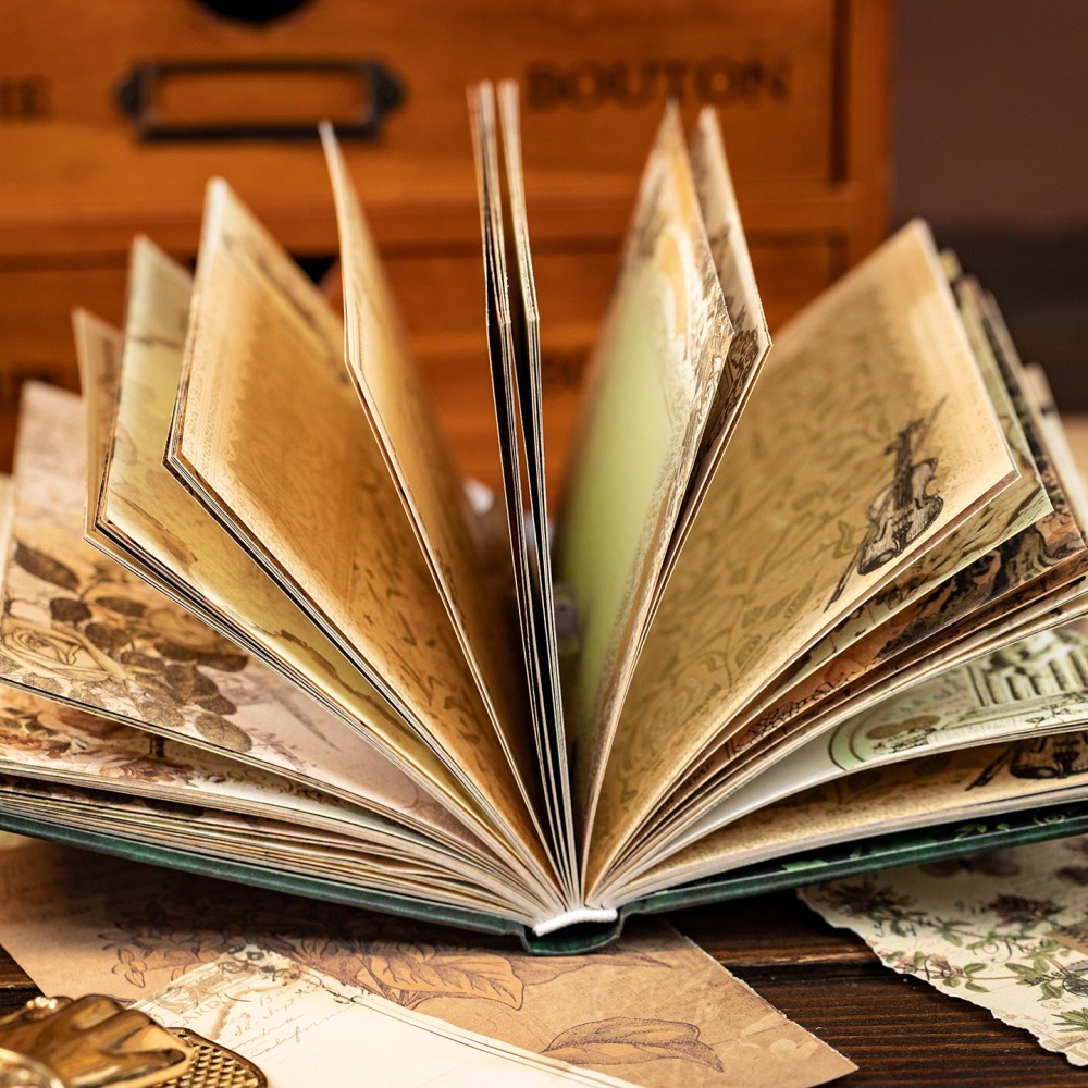 BON BON BONNIE🐰語閑  世紀讚歌系列 歐式復古 精裝彩頁 筆記本手帳本-細節圖4