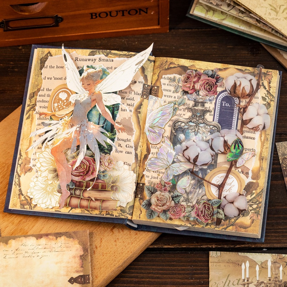 BON BON BONNIE🐰語閑  世紀讚歌系列 歐式復古 精裝彩頁 筆記本手帳本-細節圖11